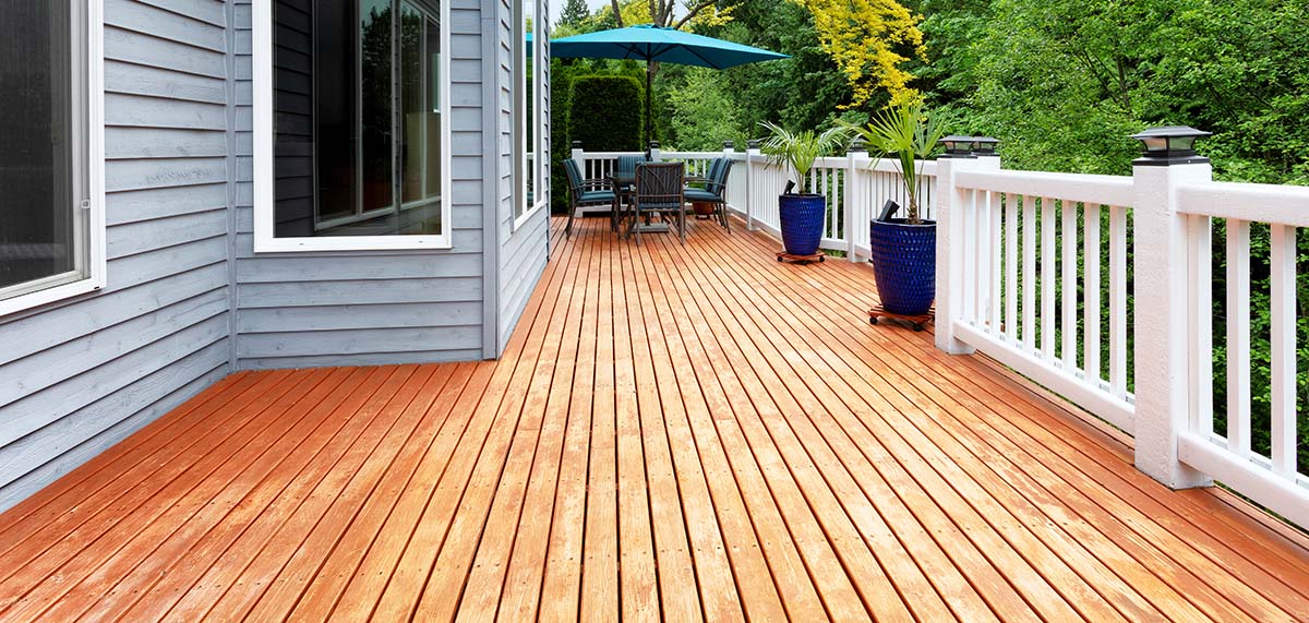 Large cedar deck
